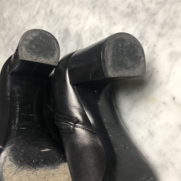 Yves Saint Laurent Women's Black Leather Ankle Boots - Picture 13 of 16